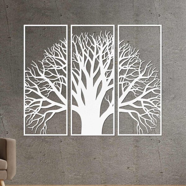 Arborele Vieții – Ramuri decorative de perete din lemn, din trei piese | SUBI