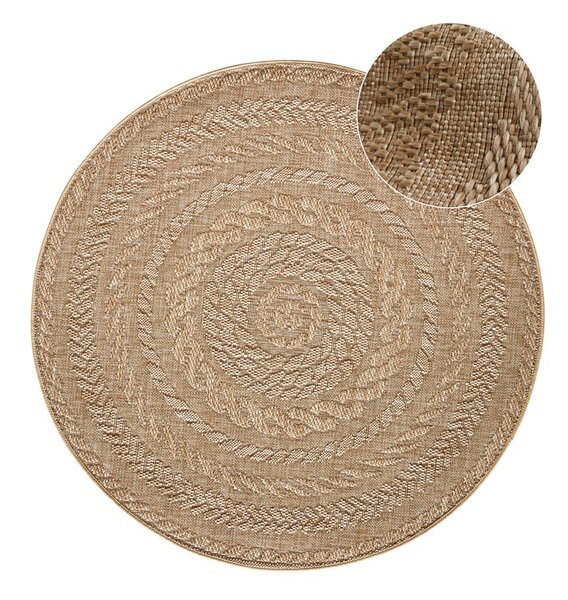 Covor adecvat interior/exterior NORTHRUGS Almendro, Ø 160 cm, bej