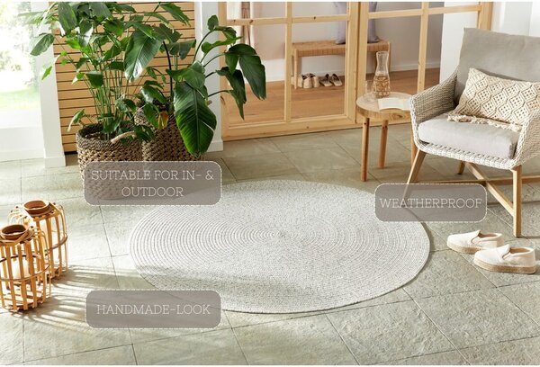 Covor alb/bej rotund de exterior ø 200 cm - NORTHRUGS