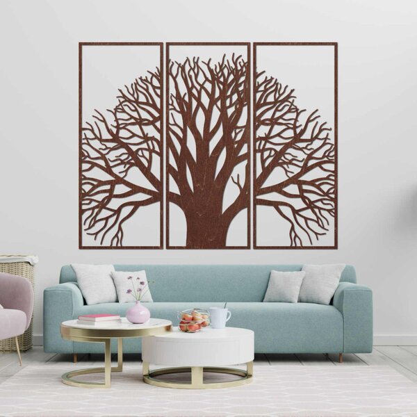 Arborele Vieții – Ramuri decorative de perete din lemn, din trei piese | SUBI