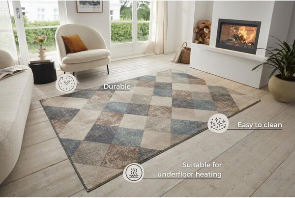 Covor albastru/bej 120x170 cm Terrain – Hanse Home