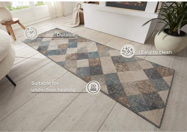 Covor tip traversă albastru/bej 80x200 cm Terrain – Hanse Home