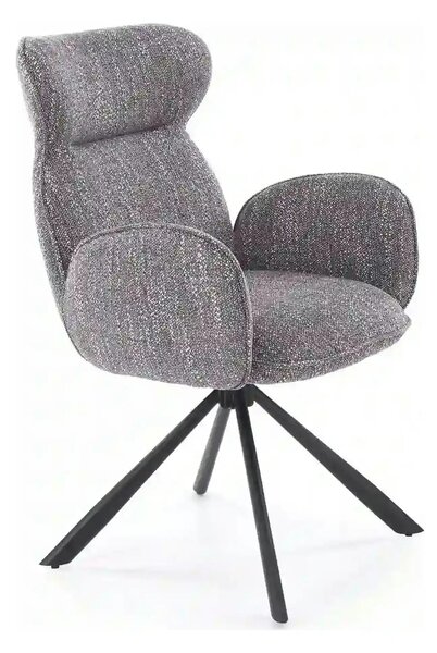 Scaun K571, gri/negru, stofa clasica/otel, 63x64x93 cm