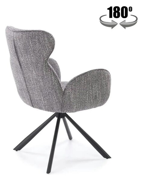 Scaun K571, gri/negru, stofa clasica/otel, 63x64x93 cm