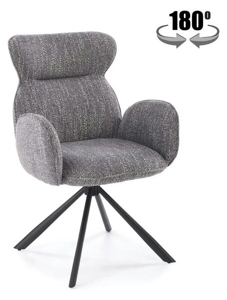 Scaun K571, gri/negru, stofa clasica/otel, 63x64x93 cm