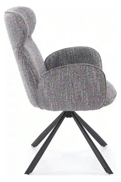 Scaun K571, gri/negru, stofa clasica/otel, 63x64x93 cm