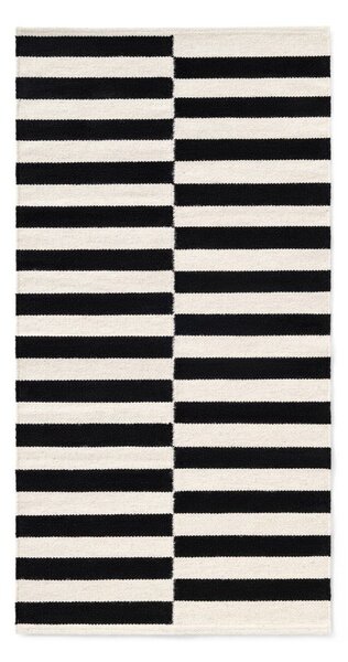 Covor negru-alb reversibil/țesut manual din lână 80x150 cm Donna – Hanse Home