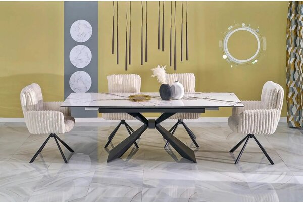 Scaun K572, crem - Vito 23, blana articiala/otel, 62x68x93 cm