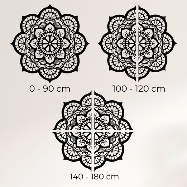 Mandala pictată pe perete din lemn cu motiv de floare de lotus | LOTOIS