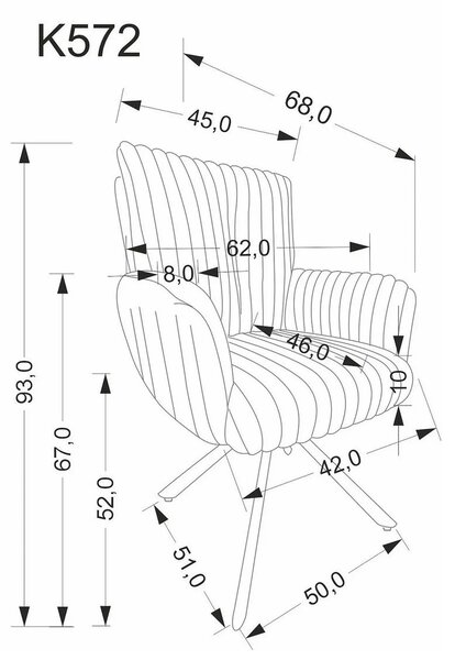 Scaun K572, crem - Vito 23, blana articiala/otel, 62x68x93 cm