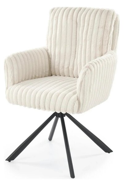 Scaun K572, crem - Vito 23, blana articiala/otel, 62x68x93 cm