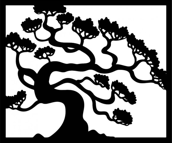 Imagine din lemn pe peretele unui placaj din lemn de bonsai DRAZSKA