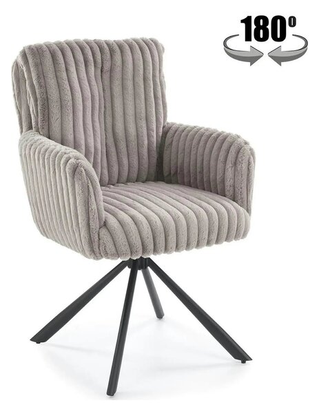 Scaun K572, gri - Vito 07, blana articiala/otel, 62x68x93 cm
