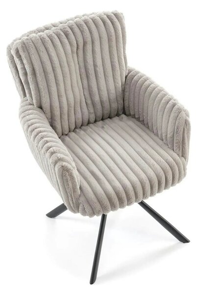 Scaun K572, gri - Vito 07, blana articiala/otel, 62x68x93 cm