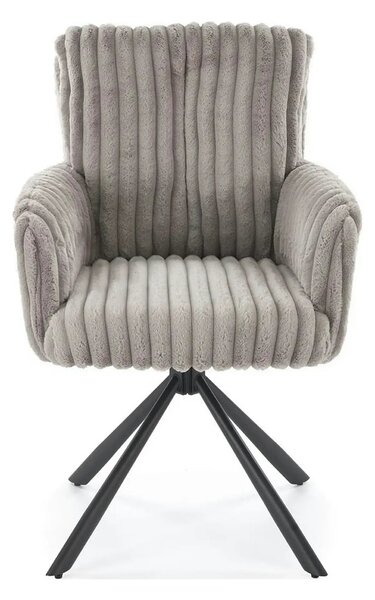 Scaun K572, gri - Vito 07, blana articiala/otel, 62x68x93 cm