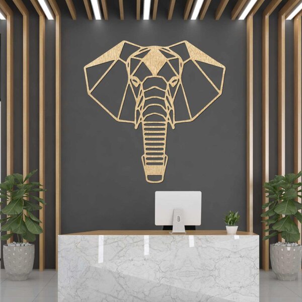 Decorațiune murală din lemn cu cap de elefant | ROYON