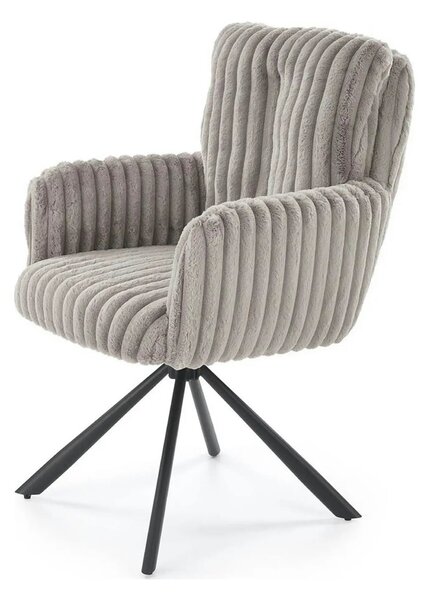 Scaun K572, gri - Vito 07, blana articiala/otel, 62x68x93 cm