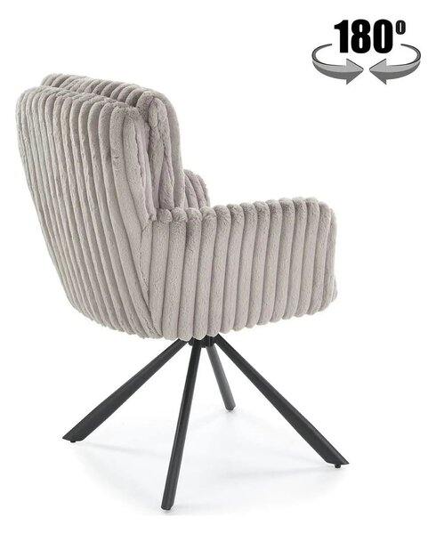 Scaun K572, gri - Vito 07, blana articiala/otel, 62x68x93 cm