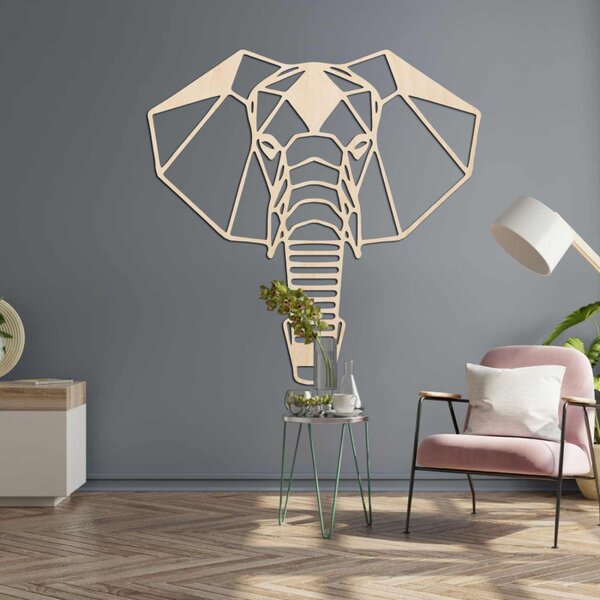 Decorațiune murală din lemn cu cap de elefant | ROYON