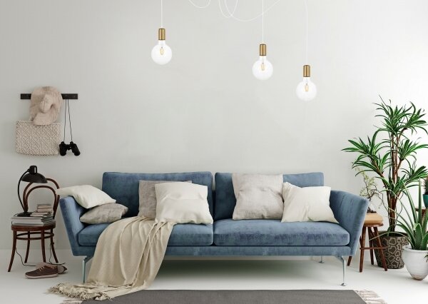 Lustră pe cablu MIROS 3xE27/60W/230V albă/aurie