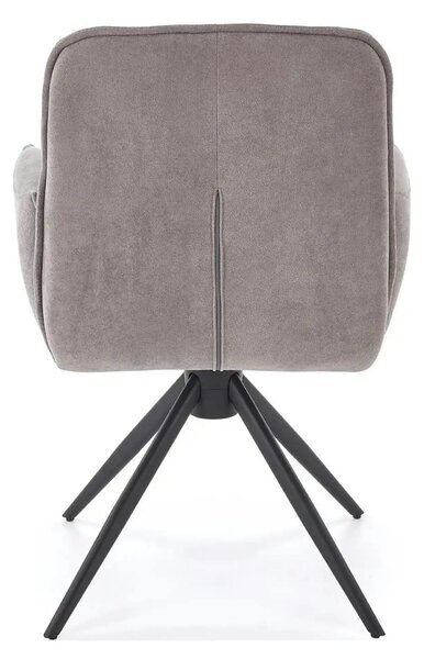 Scaun K574, gri/negru, stofa catifelata/otel, 60x60x88 cm