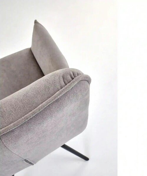Scaun K574, gri/negru, stofa catifelata/otel, 60x60x88 cm