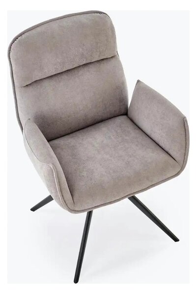 Scaun K574, gri/negru, stofa catifelata/otel, 60x60x88 cm