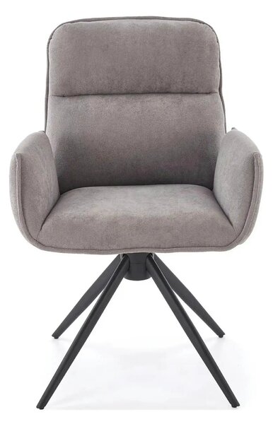 Scaun K574, gri/negru, stofa catifelata/otel, 60x60x88 cm