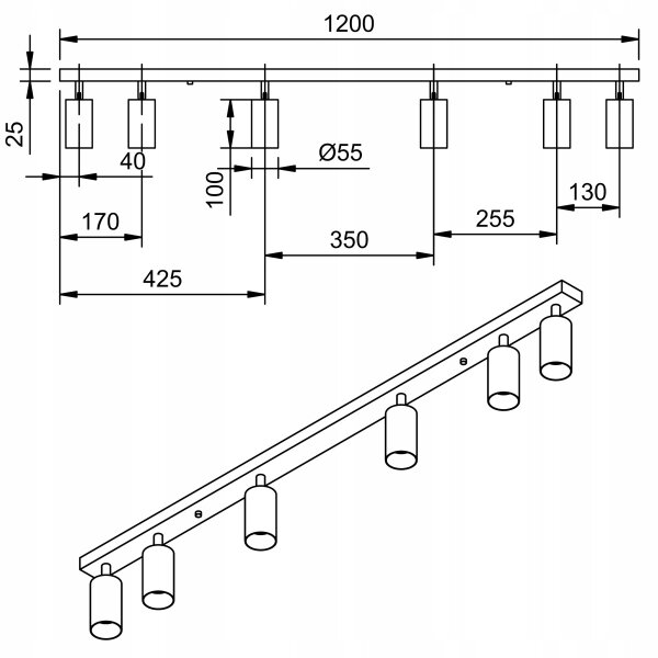 Spot LED ANGIE 6xGU10/4,7W/230V