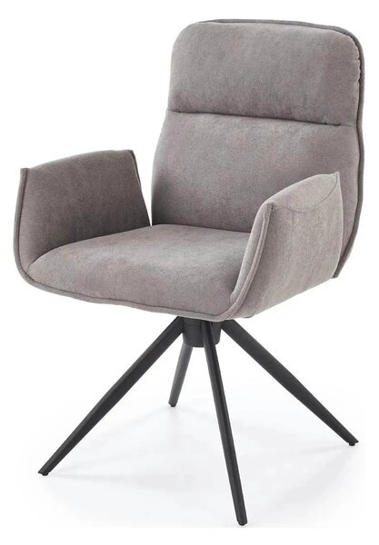 Scaun K574, gri/negru, stofa catifelata/otel, 60x60x88 cm