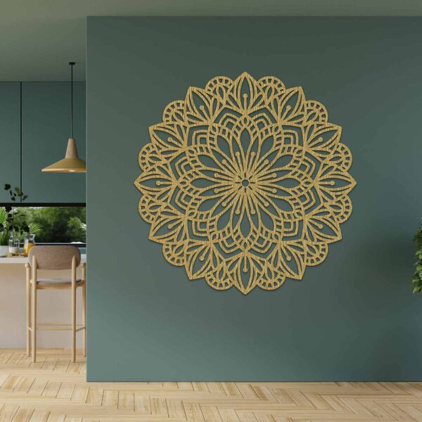 Mandala din lemn pe perete, esență florală | ESSENTIA