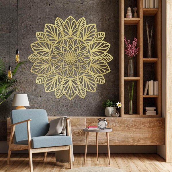 Mandala din lemn sculptată cu laser pentru perete | FRIHETI