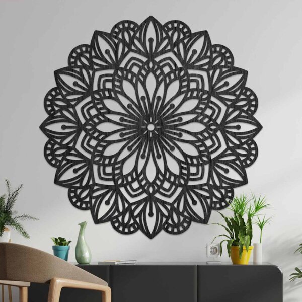 Mandala din lemn pe perete, esență florală | ESSENTIA