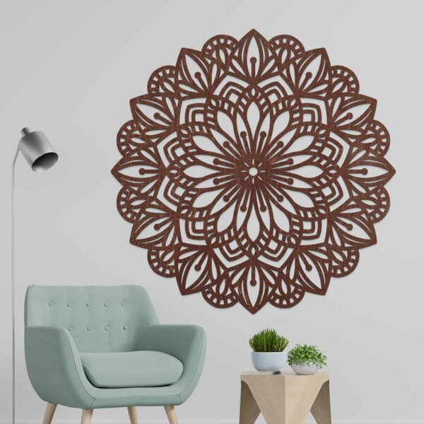 Mandala din lemn pe perete, esență florală | ESSENTIA