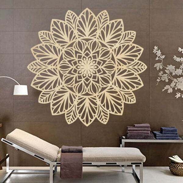 Mandala din lemn sculptată cu laser pentru perete | FRIHETI