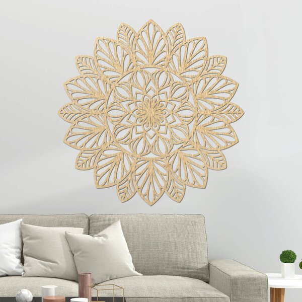 Mandala din lemn sculptată cu laser pentru perete | FRIHETI