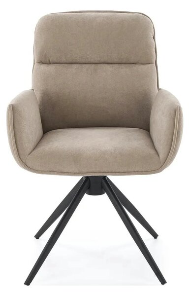 Scaun K574, bej inchis/negru, stofa catifelata/otel, 60x60x88 cm