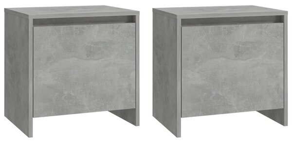 Noptiere, 2 buc., gri beton, 45x34x44,5 cm, PAL