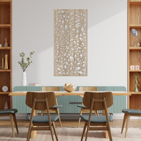 Pictură abstractă cu flori pe perete | PINIIA