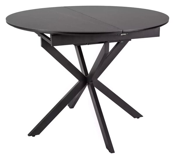 Masa extensibila GASTON, negru mat cu efect de marmura, ceramica/metal