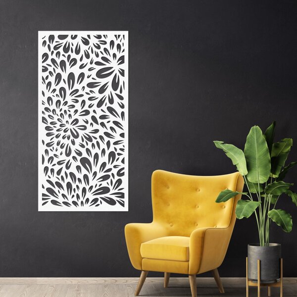 Pictură abstractă cu flori pe perete | PINIIA