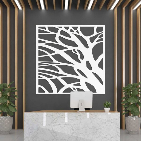 Decorațiune de perete din lemn, pătrat natural | LASLO