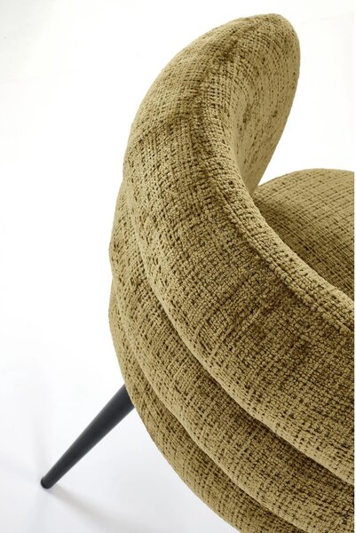Scaun K575, verde olive - Cremona 38, stofa catifelata/otel, 62x64x79