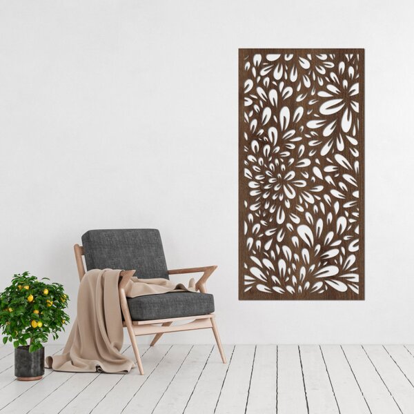 Pictură abstractă cu flori pe perete | PINIIA