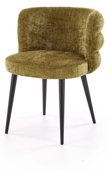 Scaun K575, verde olive - Cremona 38, stofa catifelata/otel, 62x64x79