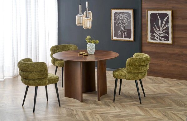 Scaun K575, verde olive - Cremona 38, stofa catifelata/otel, 62x64x79