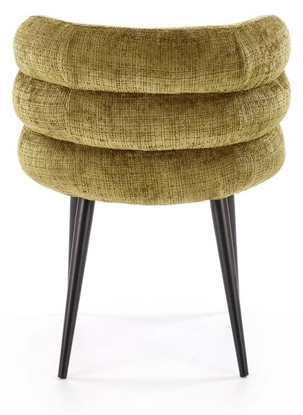 Scaun K575, verde olive - Cremona 38, stofa catifelata/otel, 62x64x79