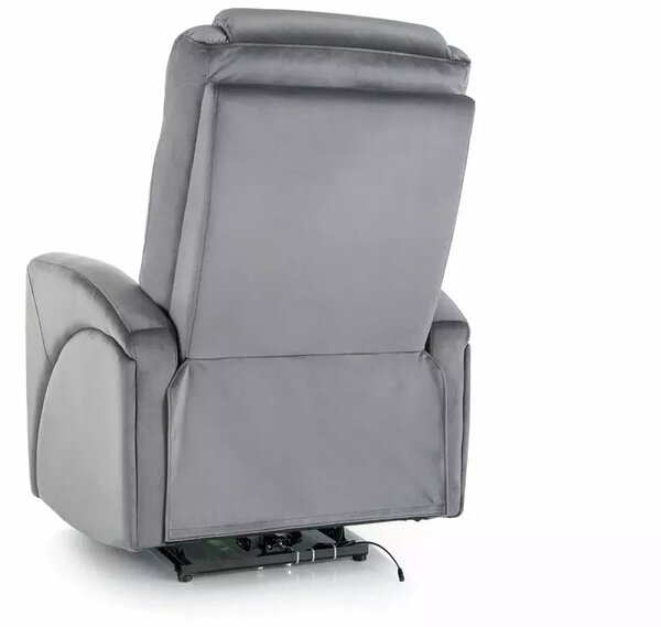 Fotoliu recliner KRONOS, stofa catifelata gri - Bluvel 14, 79x94/160x1
