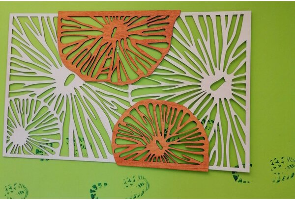 Decor de perete elegant din lemn cu model floral - GENIUS