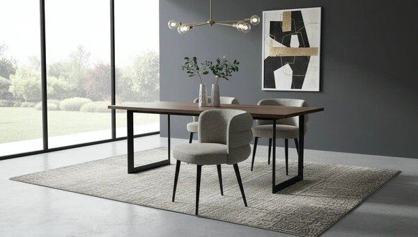 Scaun K575, gri - Cremona 96, stofa catifelata/otel, 62x64x79 cm